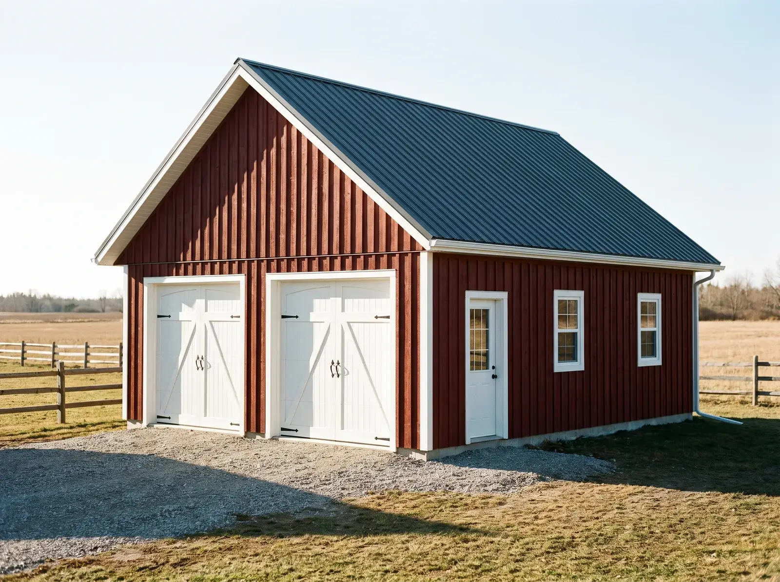 A custom Amish-built garage and workshop